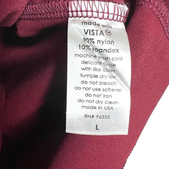 NEW Susana Monaco Crew Neck Mesh Long Sleeve Top in Oxblood Large - Picture 5 of 12